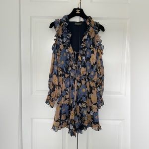 Dress Forum Floral Open Shoulder Romper, Size Small